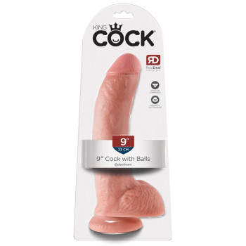23cm Cock with Balls Ljós