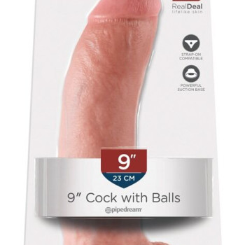 23cm Cock with Balls Ljós