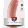 23cm Cock with Balls Ljós