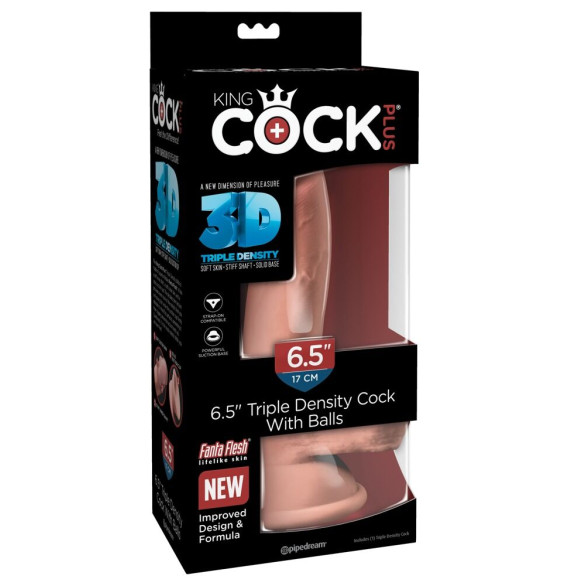 Realistic dildo with testicles Pronounced glans and veins Soft surface