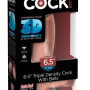 Realistic dildo with testicles Pronounced glans and veins Soft surface