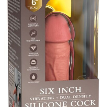 Light 6" Vibrating + Dual Density Silicone Cock