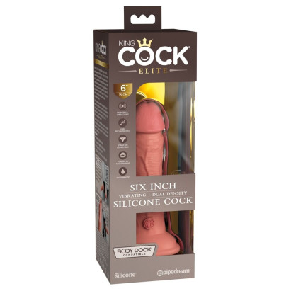 Light 6" Vibrating + Dual Density Silicone Cock