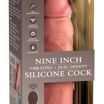 9" Vibrating + Dual Density Silicone Cock with Remote