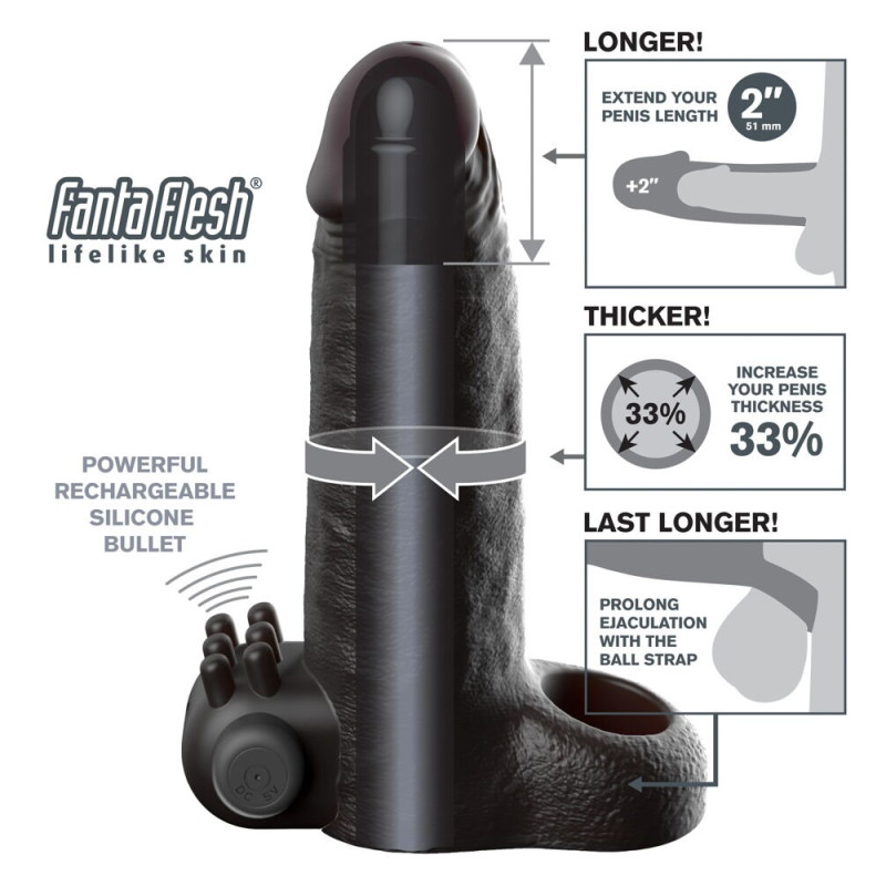 Vibrating Real Feel 2" Extension Dökk