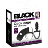 Cock cage with butt plug
