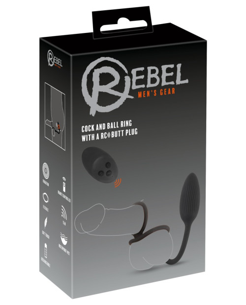 Cock and Ball Ring with RC Butt Plug