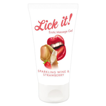 Erotic Massage Gel Sparkling Wine and Strawberry
