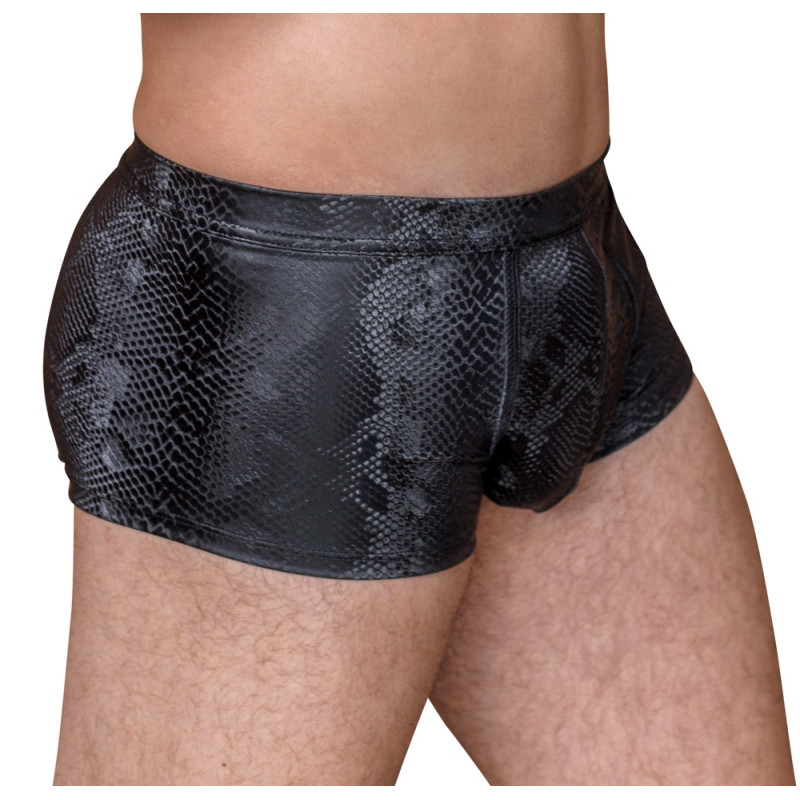 Svartar herrabuxur með snakeskin mynstri
