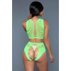Neon Halter Neck Bodystocking Set