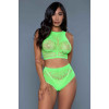 Neon Halter Neck Bodystocking Set
