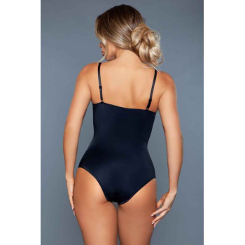 Black Deep V Bodysuit