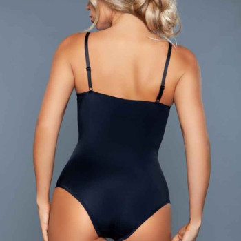 Black Deep V Bodysuit