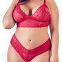 Bra and Crotchless String Red