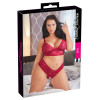 Bra and Crotchless String Red