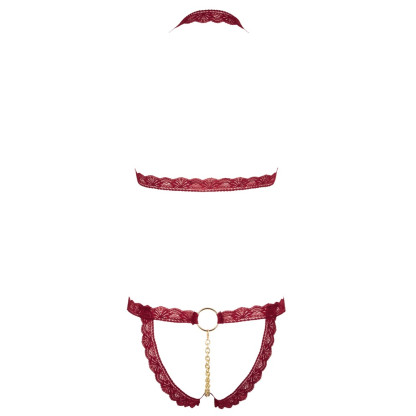 Open Bra and String Red