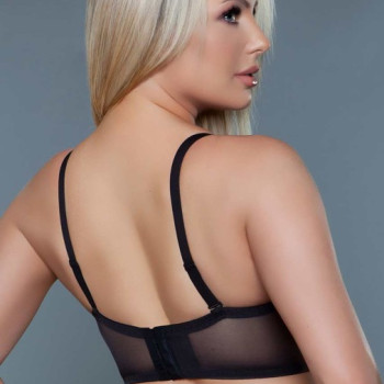 Black V Neck Bralette With Foam-lined Cups Size 32