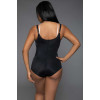 Black Jersey Knit Cami Set with Floral Lace Shorts