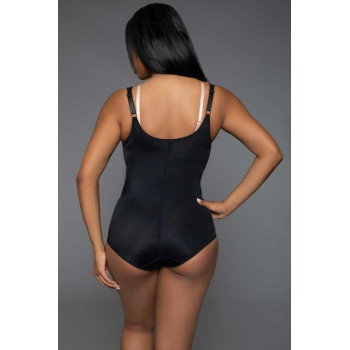 Black Jersey Knit Cami Set with Floral Lace Shorts