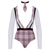 Schoolgirl Costume hálfgegnsær bleikur