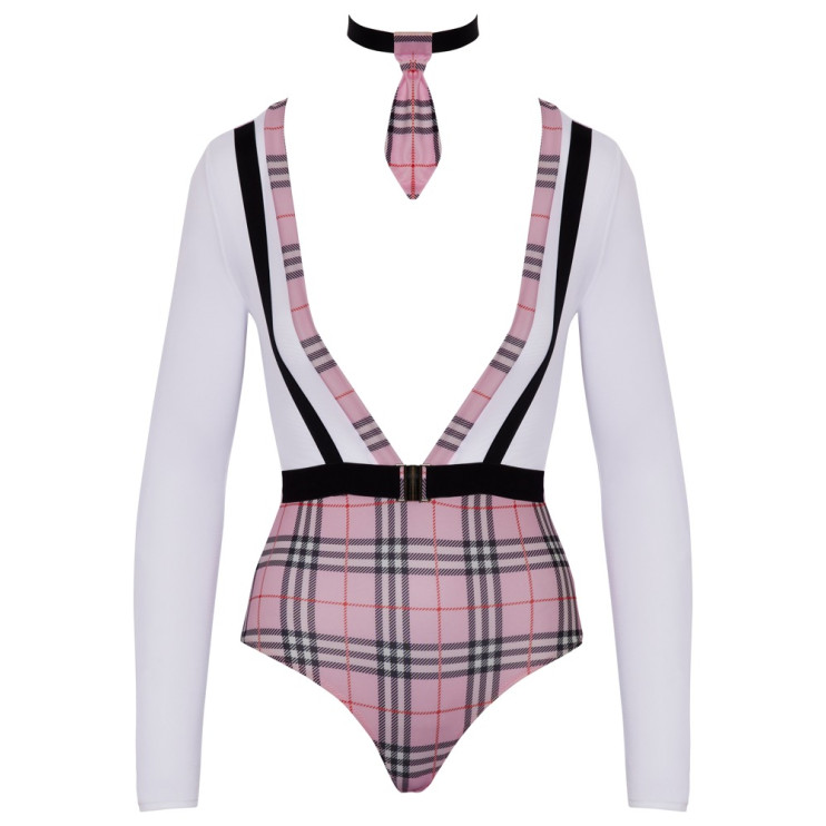 Schoolgirl Costume hálfgegnsær bleikur