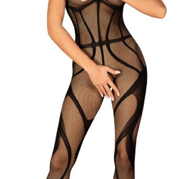 Svart – Gegnsætt Catsuit