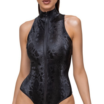 Svört snakeskin samfella