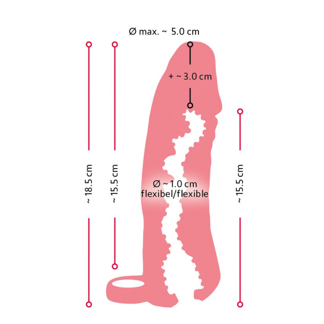 2in1 Extension + Masturbator 18.5cm