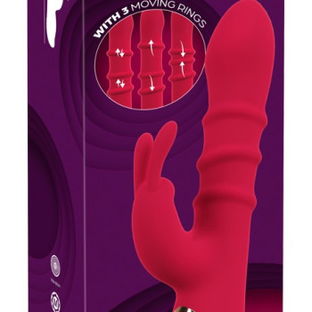Rabbit Vibrator with 3 Moving Rings