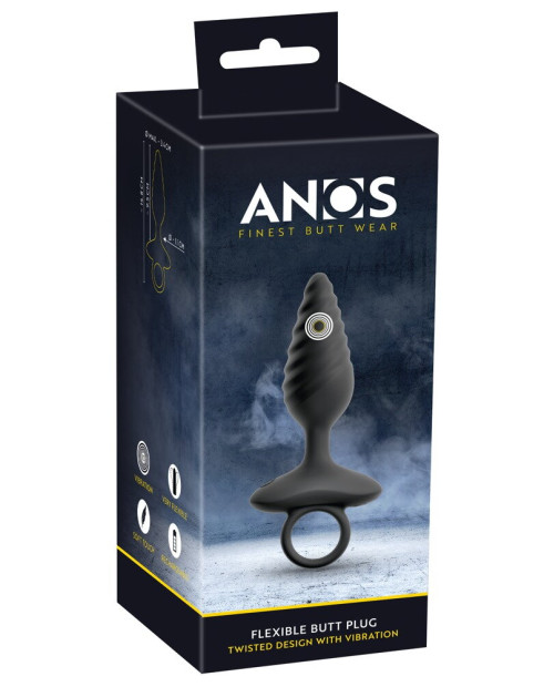 Flexible Butt Plug Twisted Design with Vibrations