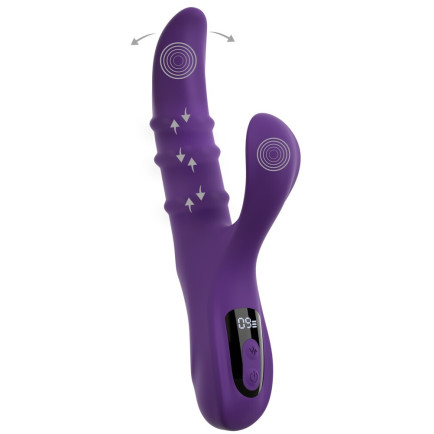 Nodding Rabbit Vibrator with 3 Moving Rings