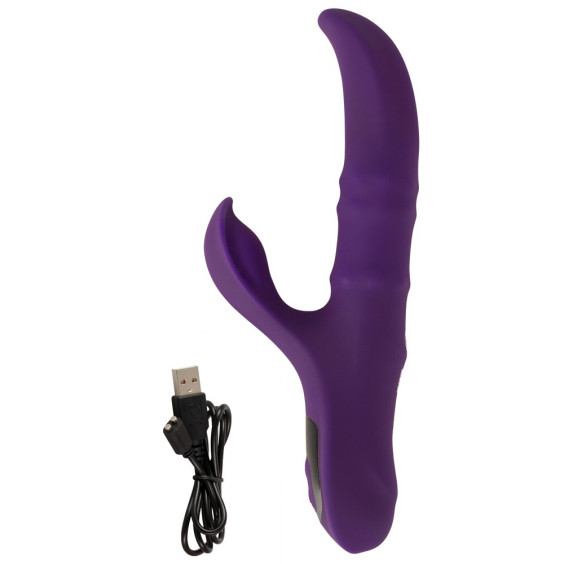 Nodding Rabbit Vibrator with 3 Moving Rings