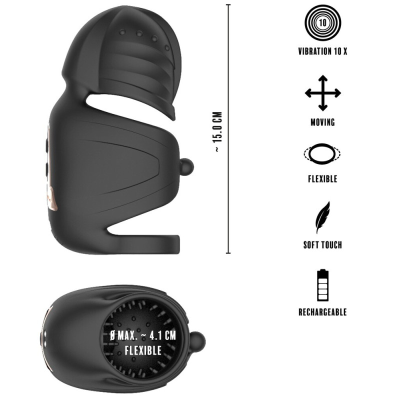 Cock Vibrator with Elliptical Moving Glans Stimulator