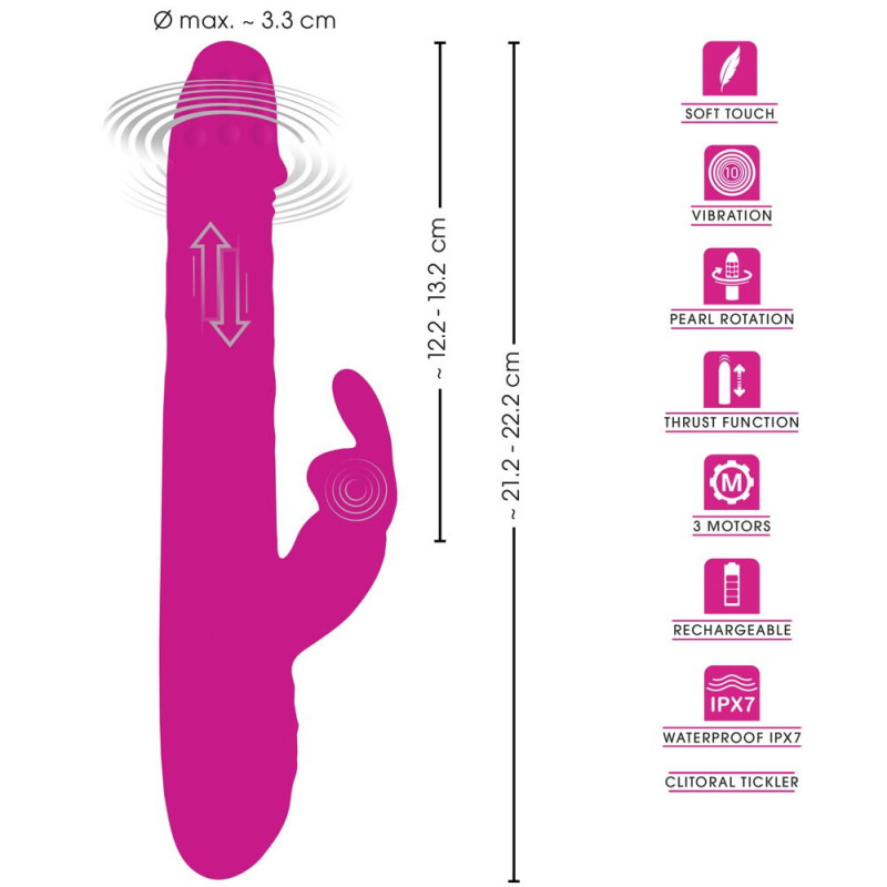 Rabbit Vibrator with Rotation and Thrust Function