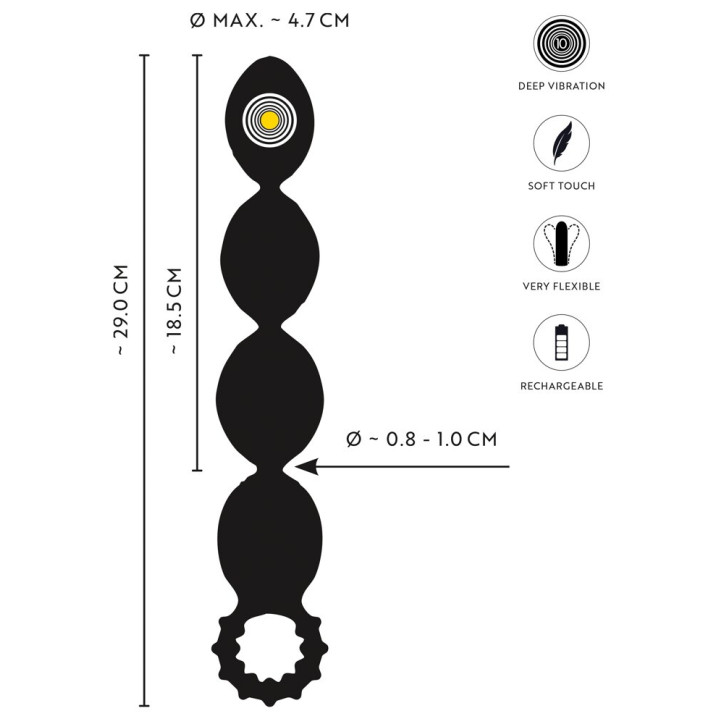 Flexible XL Anal Beads with Deep Vibrations