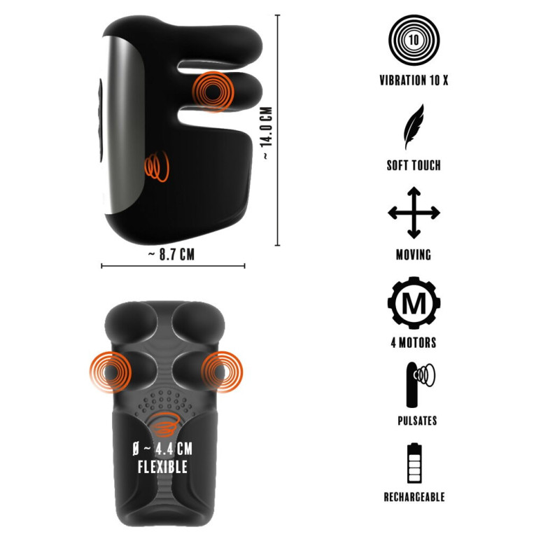 Pulsating & Vibrating Masturbator With Opening & Closing Arms