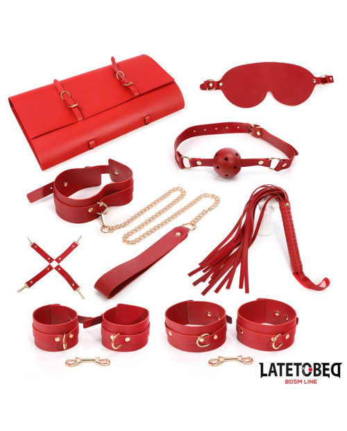  7 pcs Bondage Set with Carry bag Red