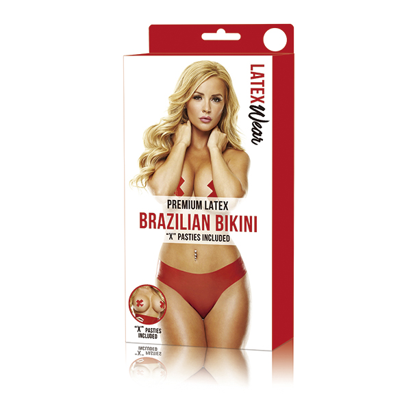 Premium Latex Brazilian Bikini Red 