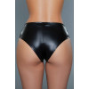 Black Low Rise Cheeky Leather Shorts
