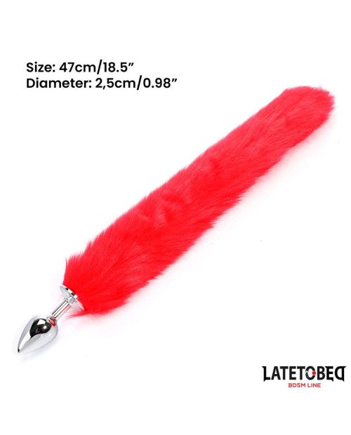  Anal plug with tail Red 40 cm