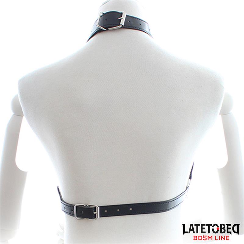  Bondage Harness with Open Cups and Chains