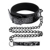  Collar with Leash Sapphire Vegan Leather