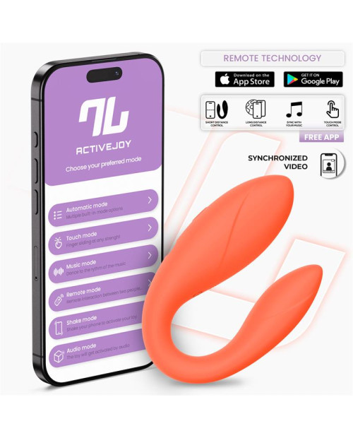  Couple Toy with App Flexible Silicone Salmon