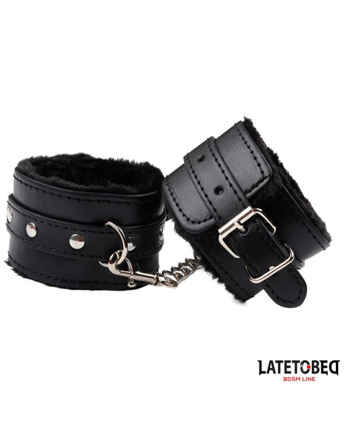  Furry Ankle Cuff Black