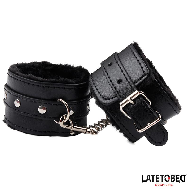 Furry Ankle Cuff Black