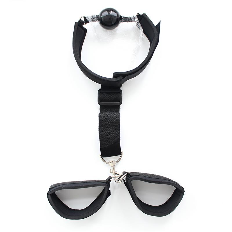  Gag Ball with Hand Cuff Black
