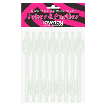 Glow in the dark Vagina Straws Pack of 9