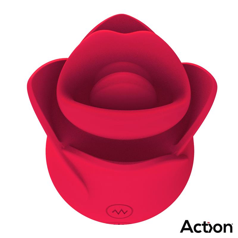  Meryl Vibe Stimulator Rose Shaped with Tongue 2 Motors