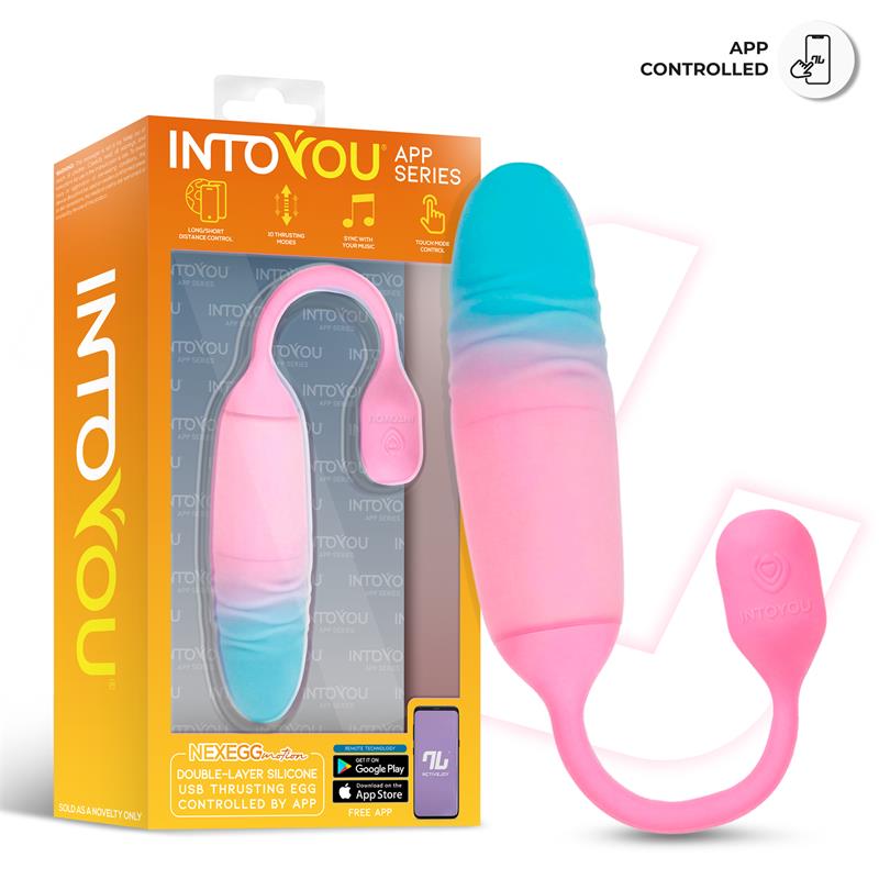 NexEgg Motion Vibrating Egg with Thrusting App Pink/Turquoise