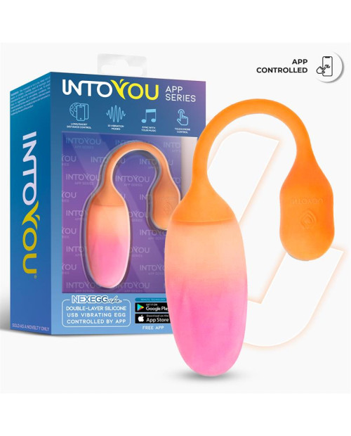 NexEgg Vibrating Egg Double Silicone Layer App Orange/Pink